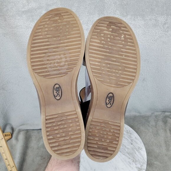 Sofft Shoes Womens Size 11 Grey Reptile & Black Leather Bali Sandals - Picture 9 of 10